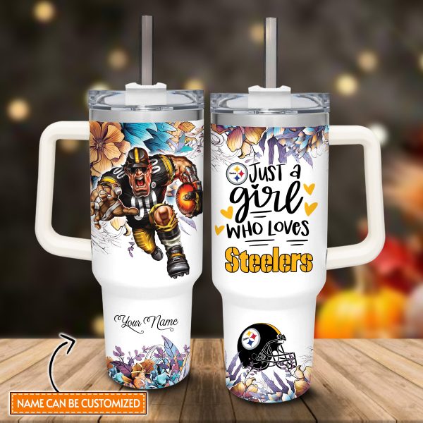 Garfield Pittsburgh Steelers Cartoon Custom Stanley Quencher 30oz-40oz Stainless Steel Tumbler Hot And Cold Tumbler - Image 2