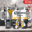 Pittsburgh Steelers NFL Corona Extra Custom Stanley Quencher 30oz-40oz Stainless Steel Tumbler Hot And Cold Tumbler