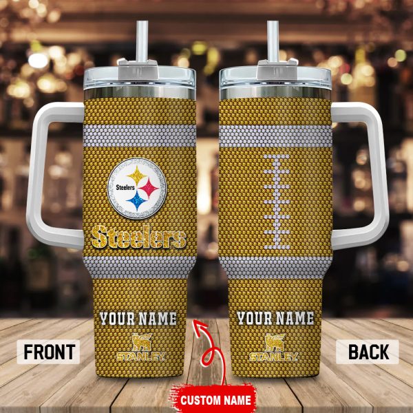 Pittsburgh Steelers NFL Crystal Custom Stanley Quencher 30oz-40oz Stainless Steel Tumbler Hot And Cold Tumbler