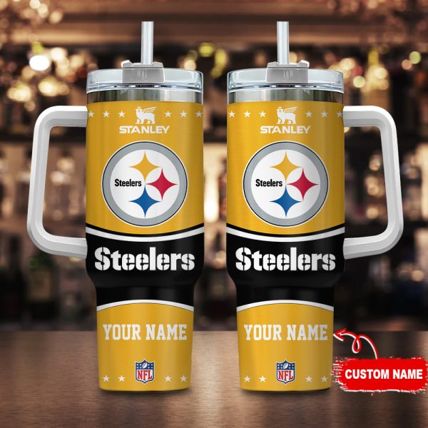 Pittsburgh Steelers NFL Custom Stanley Quencher 30oz-40oz Stainless Steel Tumbler Hot And Cold Tumbler