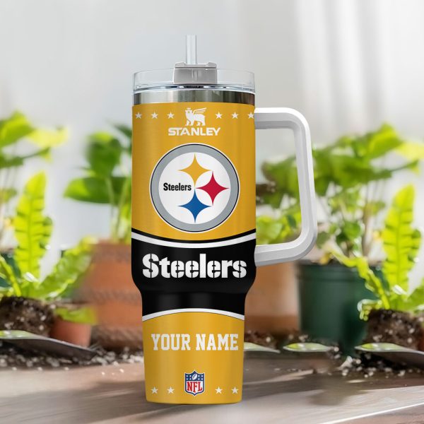 Pittsburgh Steelers NFL Custom Stanley Quencher 30oz-40oz Stainless Steel Tumbler Hot And Cold Tumbler - Image 2