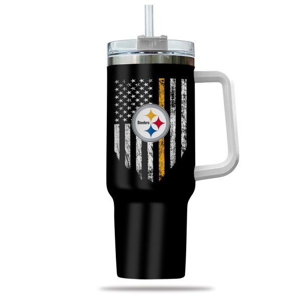 Pittsburgh Steelers NFL Custom Stanley Quencher 30oz-40oz Stainless Steel Tumbler Hot And Cold Tumbler - Image 2