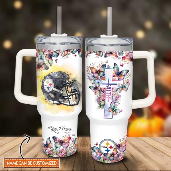 Pittsburgh Steelers NFL Custom Stanley Quencher 30oz-40oz Stainless Steel Tumbler Hot And Cold Tumbler