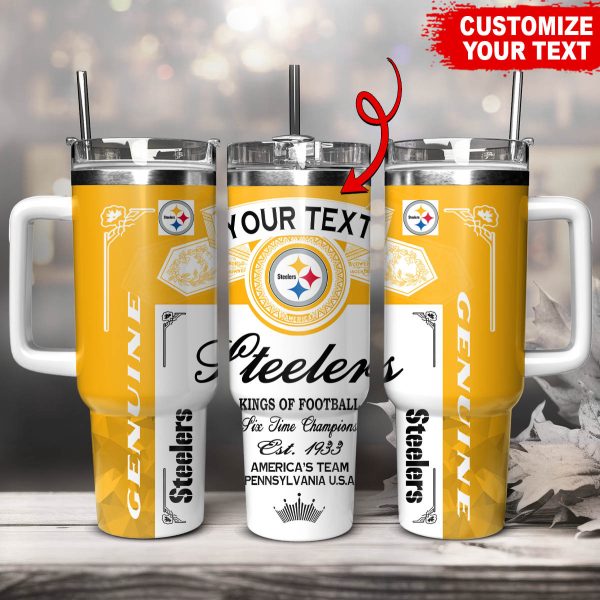 Pittsburgh Steelers NFL Kings Of Football Custom Stanley Quencher 30oz-40oz Stainless Steel Tumbler Hot And Cold Tumbler