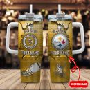 Pittsburgh Steelers NFL Metal Style Custom Stanley Quencher 30oz-40oz Stainless Steel Tumbler Hot And Cold Tumbler