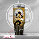 Pittsburgh Steelers NFL Mickey Mouse Glitter Custom Stanley Quencher 30oz-40oz Stainless Steel Tumbler Hot And Cold Tumbler
