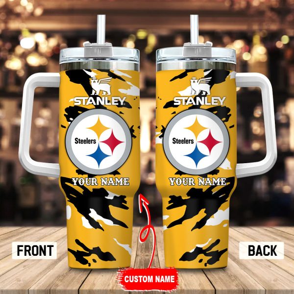 Pittsburgh Steelers NFL Custom Stanley Quencher 30oz-40oz Stainless Steel Tumbler Hot And Cold Tumbler