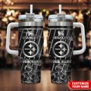 Pittsburgh Steelers NFL Silver Custom Stanley Quencher 30oz-40oz Stainless Steel Tumbler Hot And Cold Tumbler