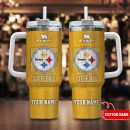 Pittsburgh Steelers NFL 3D Logo Custom Stanley Quencher 30oz-40oz Stainless Steel Tumbler Hot And Cold Tumbler