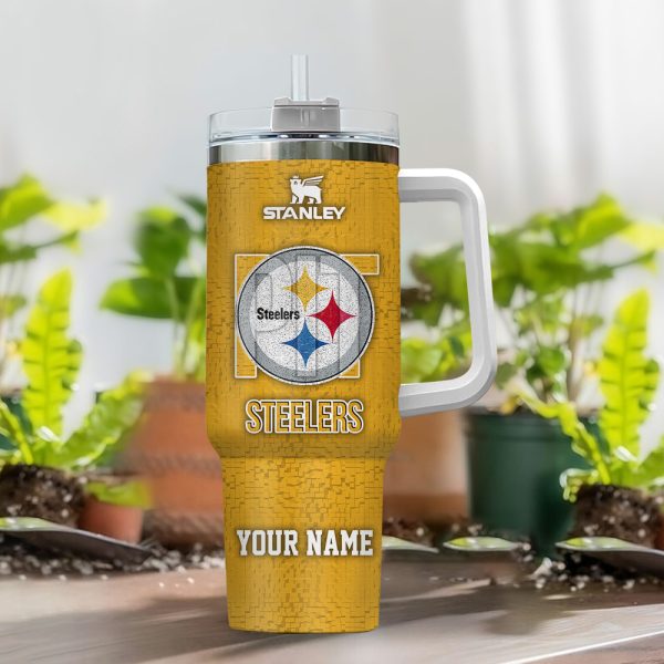 Pittsburgh Steelers NFL 3D Logo Custom Stanley Quencher 30oz-40oz Stainless Steel Tumbler Hot And Cold Tumbler - Image 2