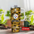 Pittsburgh Steelers NFL Camouflage Custom Stanley Quencher 30oz-40oz Stainless Steel Tumbler Hot And Cold Tumbler
