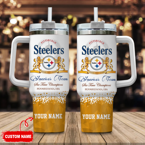 Pittsburgh Steelers NFL Champions Modelo Custom Stanley Quencher 30oz-40oz Stainless Steel Tumbler Hot And Cold Tumbler