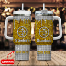 Pittsburgh Steelers NFL Glitter and Diamonds Bling Custom Stanley Quencher 30oz-40oz Stainless Steel Tumbler Hot And Cold Tumbler