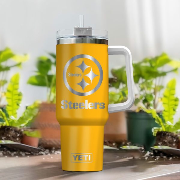 Pittsburgh Steelers NFL Laser Engraved Effect Custom Stanley Quencher 30oz-40oz Stainless Steel Tumbler Hot And Cold Tumbler - Image 2