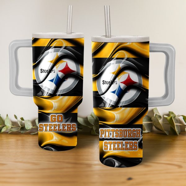 Pittsburgh Steelers NFL Custom Stanley Quencher 30oz-40oz Stainless Steel Tumbler Hot And Cold Tumbler