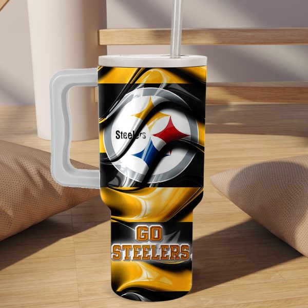 Pittsburgh Steelers NFL Custom Stanley Quencher 30oz-40oz Stainless Steel Tumbler Hot And Cold Tumbler - Image 2