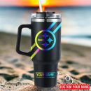 Pittsburgh Steelers NFL Hologram Logo Custom Stanley Quencher 30oz-40oz Stainless Steel Tumbler Hot And Cold Tumbler