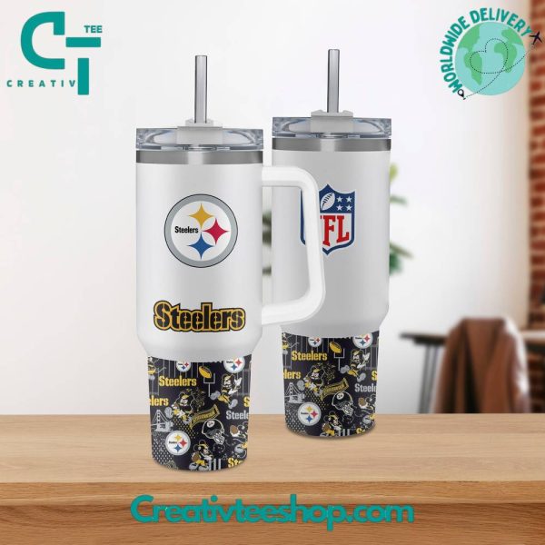 Pittsburgh Steelers NFL Custom Stanley Quencher 30oz-40oz Stainless Steel Tumbler Hot And Cold Tumbler