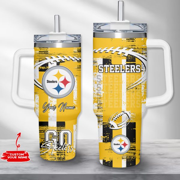 Pittsburgh Steelers NFL Custom Stanley Quencher 30oz-40oz Stainless Steel Tumbler Hot And Cold Tumbler