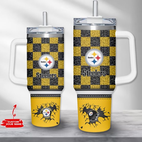 Pittsburgh Steelers NFL Custom Stanley Quencher 30oz-40oz Stainless Steel Tumbler Hot And Cold Tumbler