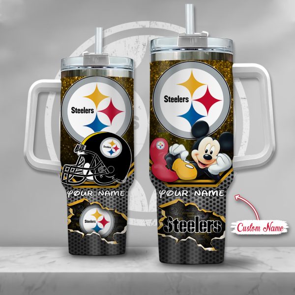 Pittsburgh Steelers NFL Custom Stanley Quencher 30oz-40oz Stainless Steel Tumbler Hot And Cold Tumbler