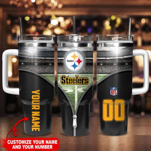 Pittsburgh Steelers NFL Custom Stanley Quencher 30oz-40oz Stainless Steel Tumbler Hot And Cold Tumbler - Image 2