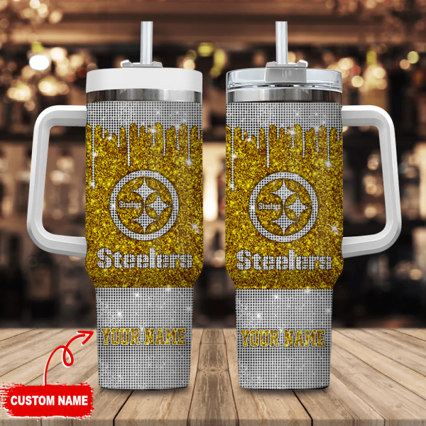 Pittsburgh Steelers NFL Custom Stanley Quencher 30oz-40oz Stainless Steel Tumbler Hot And Cold Tumbler