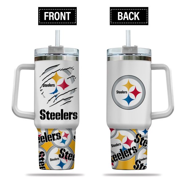 Pittsburgh Steelers NFL Custom Stanley Quencher 30oz-40oz Stainless Steel Tumbler Hot And Cold Tumbler