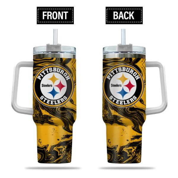 Pittsburgh Steelers NFL Custom Stanley Quencher 30oz-40oz Stainless Steel Tumbler Hot And Cold Tumbler