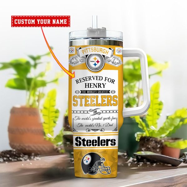 Pittsburgh Steelers NFL Father's Day Custom Stanley Quencher 30oz-40oz Stainless Steel - Image 2