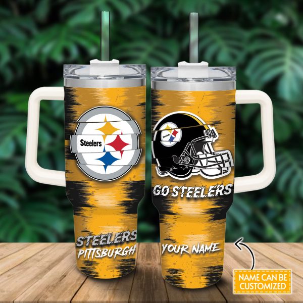 Pittsburgh Steelers Cartoon Custom Stanley Quencher 30oz-40oz Stainless Steel Tumbler