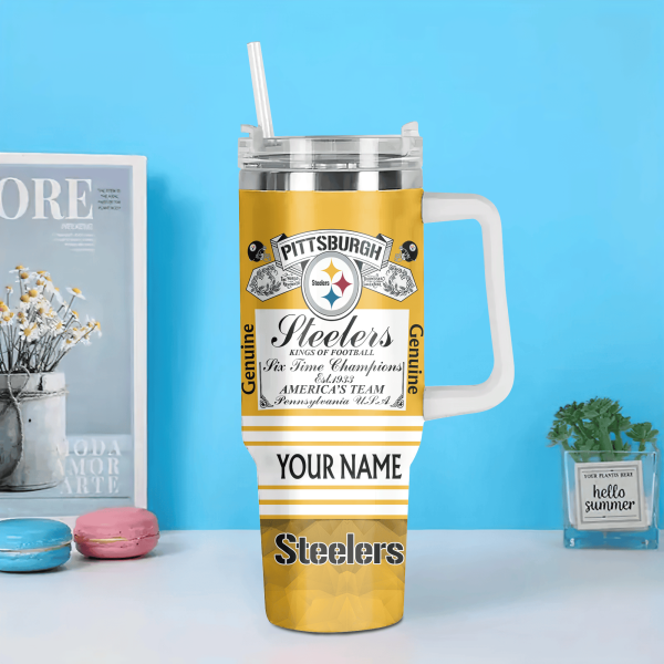 Pittsburgh Steelers NFL Custom Stanley Quencher 30oz-40oz Stainless Steel Tumbler Hot And Cold Tumbler - Image 2