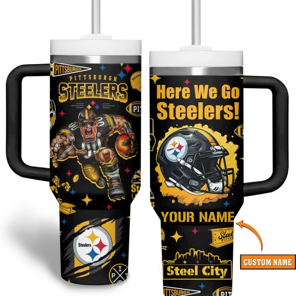 Pittsburgh Steelers NFL Custom Stanley Quencher 30oz-40oz Stainless Steel Tumbler Hot And Cold Tumbler