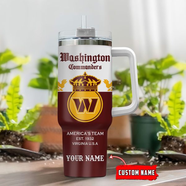 Washington Commanders NFL Corona Extra Custom Stanley Quencher 30oz-40oz Stainless Steel Tumbler Hot And Cold Tumbler - Image 2