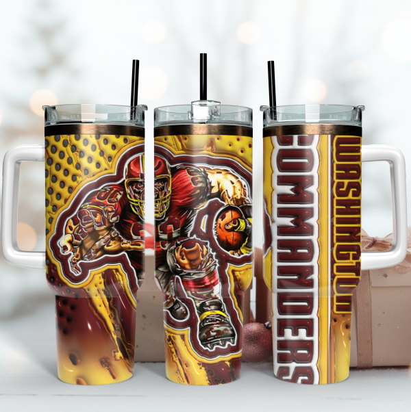 Washington Commanders NFL Mascot Custom Stanley Quencher 30oz-40oz Stainless Steel Tumbler Hot And Cold Tumbler
