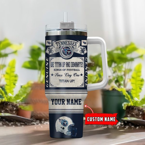Tennessee Titans NFL Vintage Kings Of Football Custom Stanley Quencher 30oz-40oz Stainless Steel Tumbler Hot And Cold Tumbler - Image 2