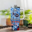 Tennessee Titans NFL Tropical Floral Custom Stanley Quencher 30oz-40oz Stainless Steel