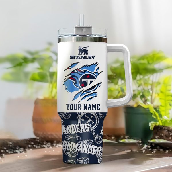 Tennessee Titans NFL Custom Stanley Quencher 30oz-40oz Stainless Steel Tumbler Hot And Cold Tumbler - Image 2