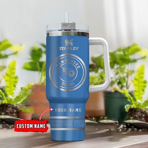 Tennessee Titans NFL Custom Stanley Quencher 30oz-40oz Stainless Steel Tumbler Hot And Cold Tumbler - Image 2