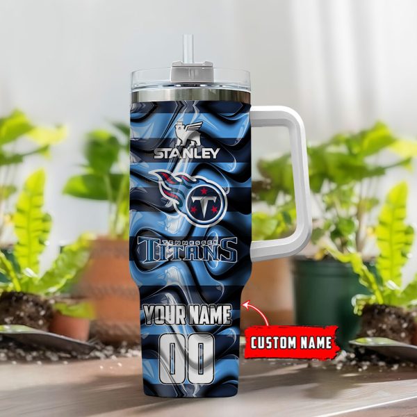 Tennessee Titans NFL Custom Stanley Quencher 30oz-40oz Stainless Steel Tumbler Hot And Cold Tumbler - Image 2