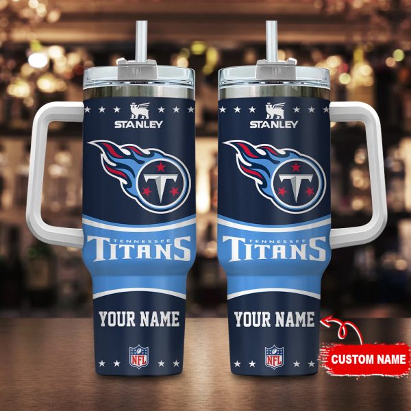 Tennessee Titans NFL Custom Stanley Quencher 30oz-40oz Stainless Steel Tumbler Hot And Cold Tumbler