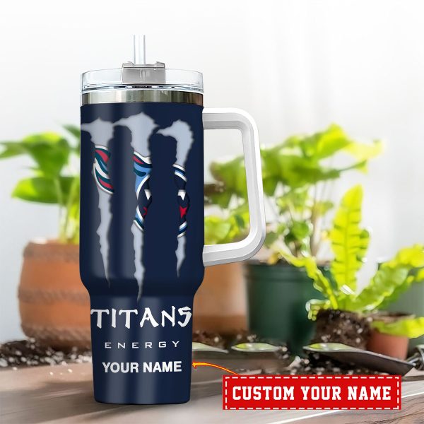 Tennessee Titans NFL Energy Nutrition Facts Custom Stanley Quencher 30oz-40oz Stainless Steel Tumbler Hot And Cold Tumbler - Image 2