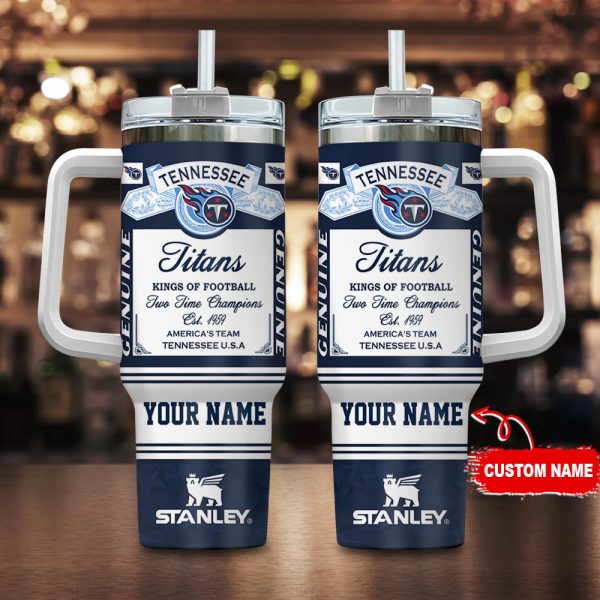 Tennessee Titans NFL Kings Of Football Custom Stanley Quencher 30oz-40oz Stainless Steel Tumbler Hot And Cold Tumbler