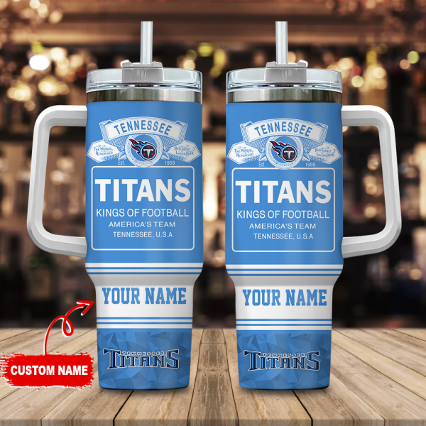 Tennessee Titans NFL Bud Light Custom Stanley Quencher 30oz-40oz Stainless Steel Tumbler Hot And Cold Tumbler