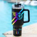 Tennessee Titans NFL Hologram Logo Custom Stanley Quencher 30oz-40oz Stainless Steel Tumbler Hot And Cold Tumbler