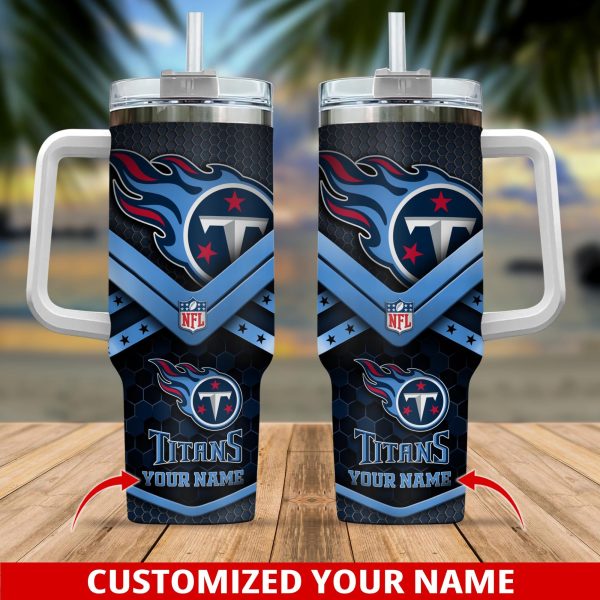 Tennessee Titans NFL Custom Stanley Quencher 30oz-40oz Stainless Steel Tumbler Hot And Cold Tumbler