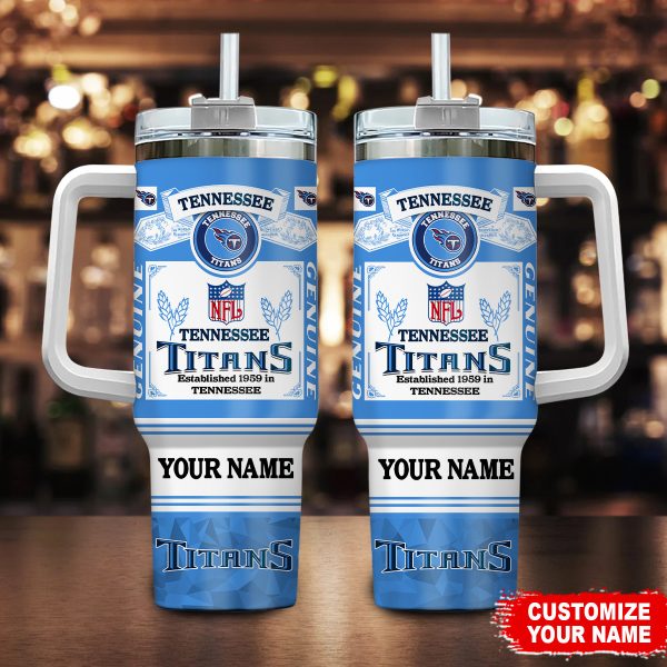 Tennessee Titans NFL Custom Stanley Quencher 30oz-40oz Stainless Steel Tumbler Hot And Cold Tumbler