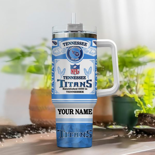 Tennessee Titans NFL Custom Stanley Quencher 30oz-40oz Stainless Steel Tumbler Hot And Cold Tumbler - Image 2