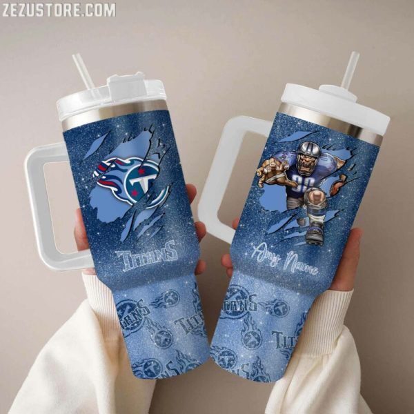 Tennessee Titans NFL Custom Stanley Quencher 30oz-40oz Stainless Steel Tumbler Hot And Cold Tumbler