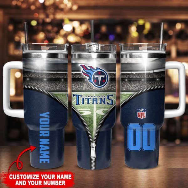 Tennessee Titans NFL Custom Stanley Quencher 30oz-40oz Stainless Steel Tumbler Hot And Cold Tumbler - Image 2